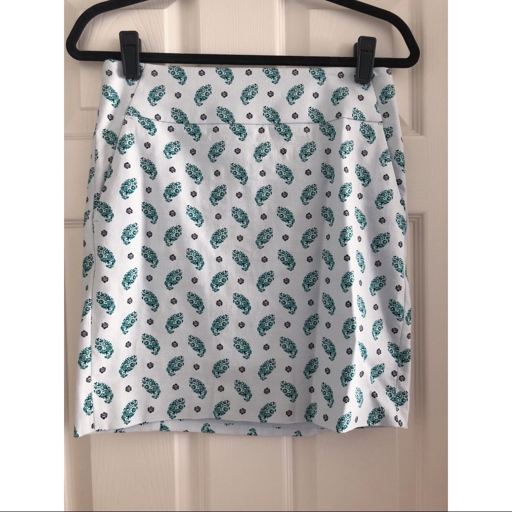 Ann Taylor Blue/Green Floral Pencil Skirt Size 0